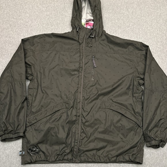 686 Windbreaker Ski Jacket Women's XL Olive Green Full Zip Vented Hiking Hooded - Picture 1 of 14